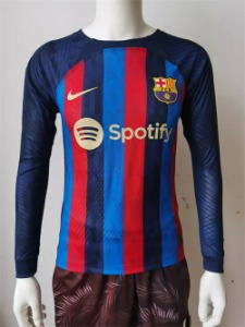 22-23 바르셀로나 어쎈틱 플레이어 버전 홈 긴팔 유니폼 상의 마킹 포함 무료 배송