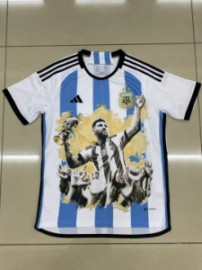 2023 아르헨티나 메시 챔피언스 컵 에디션 유니폼 상의 마킹 포함 무료 배송