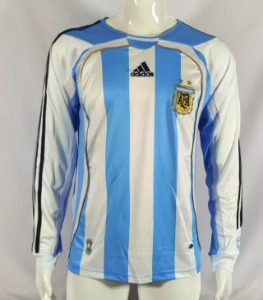 2006 아르헨티나 국가 대표 레트로 긴팔 유니폼 상의 마킹 포함 무료 배송