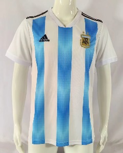 2018 아르헨티나 국가 대표 레트로 Home 유니폼 상의 마킹 포함 무료 배송