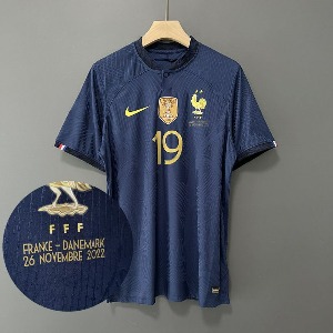 2022 프랑스 어쎈틱 플레이어 버전 Home v Denmark Edition Jersey 유니폼 상의 마킹 포함 무료 배송
