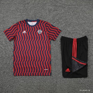 23 바이에르뮌헨 Red/Blue Stripe Short Sleeve+Shorts 무료 배송