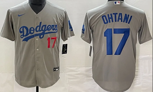 23-24 LA Dodgers 17 OHTANI Gray Baseball Jersey
